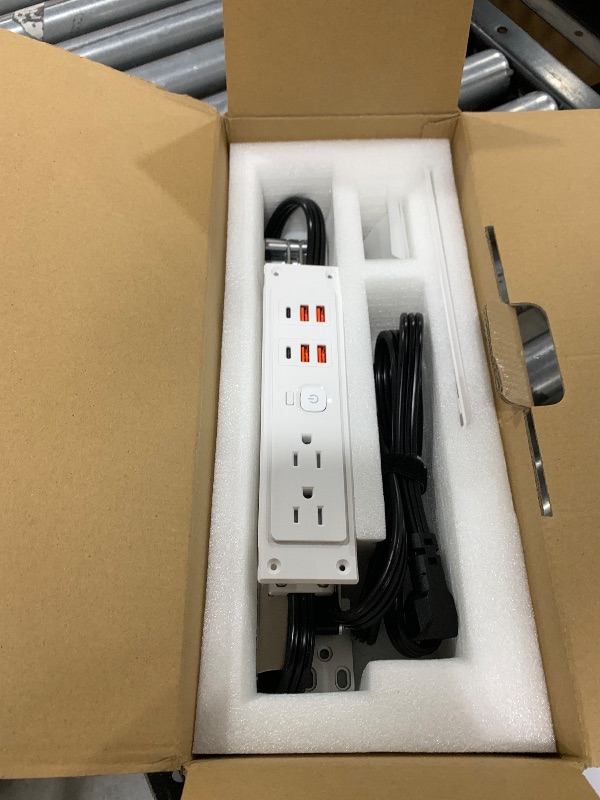 Photo 1 of Drawer Outlet Kit USB C PD20W Fast Charging Station USB Power Cabinet Plug Charging Strip Recessed Vanity Table Box Desk Nightstand Mount Organizer, 14 AWG Power Cable for Kitchen Bedroom-White