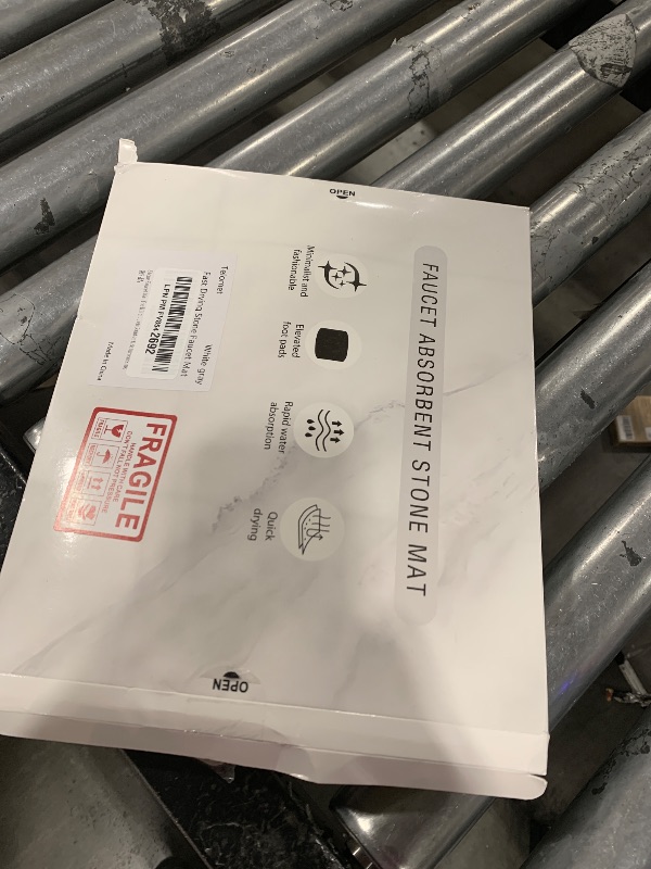 Photo 1 of Stone Faucet Mat for Kitchen Sink, Water Absorbing Sink Water Splash Guard, Fast-Drying Kitchen Sink Faucet Mat, Durable Protector and Stone Drying Mat for Kitchen Counter & Bathroom Sink