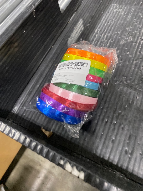 Photo 1 of 10 Rolls 10-Color Satin Ribbon Set - 3/8" x25 Yds Double-Sided, Rainbow Assortment for Crafts, Bouquets, Party Decorations