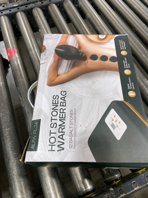 Photo 1 of BlissFlow Hot Stones Massage Set with Portable Warmer, 12 Basalt Massage Stones, Hot Rocks Massage Stones, Hot Stone Warmer with Bag and Built-in Digital Control