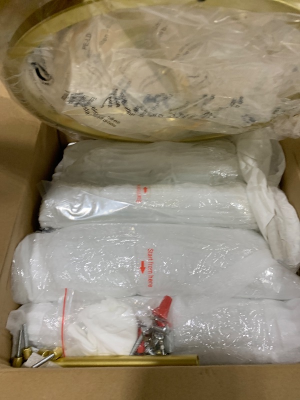 Photo 1 of LMQNINE Modern Foyer Chandelier, Gold Crystal Chandelier Entryway Pendant Light Fixture, Round Adjustable Height Chandeliers for Kitchen Island, L11.81'' x H7.87''