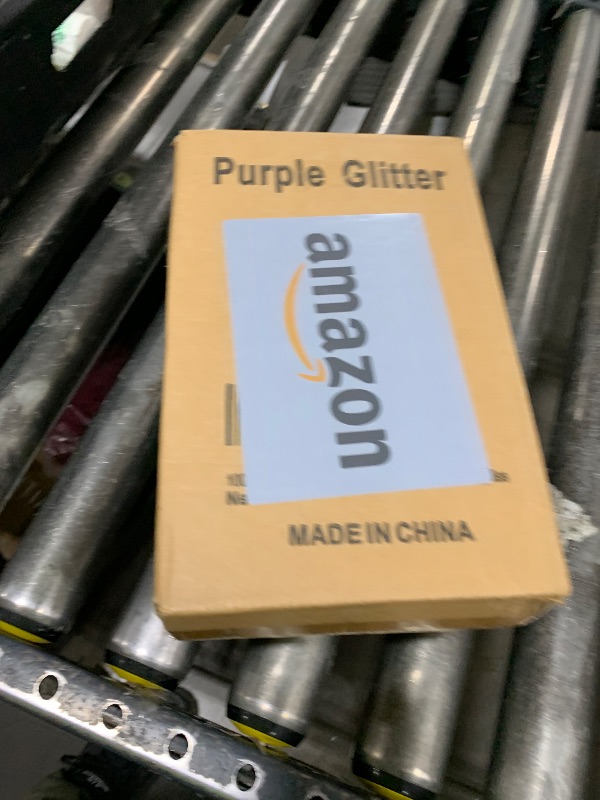 Photo 1 of 100 Purple Glitter Plastic Cups and 1 Silver Ice Tong Set - 9 Ounce Disposable Cocktail Glasses - Plastic Wine Cups - Purple Party Decorations - Purple Party Supplies