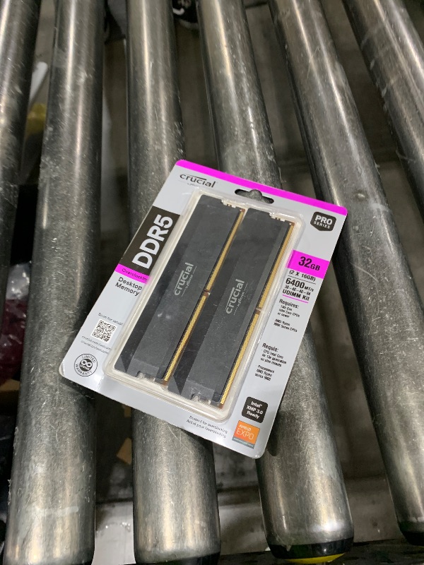 Photo 1 of Crucial Pro DDR5 RAM 32GB Kit (2x16GB) 6400MHz CL38, Overclocking Desktop Gaming Memory, Intel XMP 3.0 & AMD Expo Compatible – Black CP2K16G64C38U5B