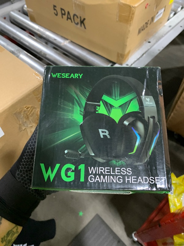 Photo 1 of WESEARY Wireless Gaming Headsets for PC, PS5, PS4, Switch, Mac, 2.4GHz Wireless Gaming Headphone with ENC Noise Canceling Microphone, Bluetooth 5.4, Cool Lighting, 50H Battery, 50mm Drivers
