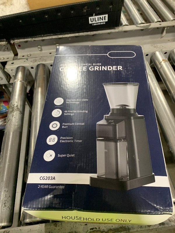 Photo 1 of SHARDOR Professional Conical Burr Coffee Grinder, Coffee Bean Grinder with 48 Grind Settings for Espresso, Drip & French Press, Upgraded Anti-Static Technology, Precision Timer, Black