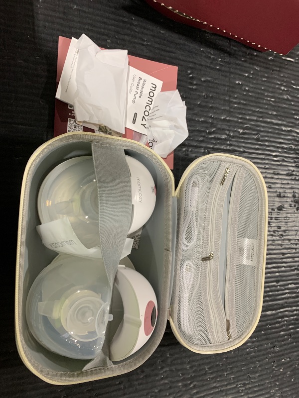 Photo 1 of Momcozy M5 Smart APP Controlled Wearable Breast Pump, Hands-Free Wireless Electric Pump, 3 Modes 9 Suction Levels, BPA-Free, Portable Lightweight, 24mm Flange, 2-Pack Cozy Red