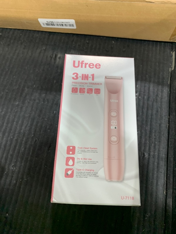 Photo 1 of Ufree Bikini Trimmer Women Electric Razors Dual Head, Pubic Body Hair Trimmer Electric Shaver for Face, Legs, Arm, Rechargeable Lady Shaver Waterproof, Summer Grooming Kit, Gifts for Her