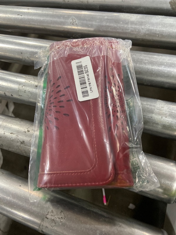 Photo 1 of APHISON Womens Wallet RFID Long Trifold Clutch Purse PU leather Credit Card Holder Case for Ladies With Gift Box 2214 RED