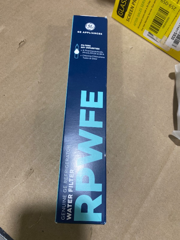 Photo 1 of GE RPWFE™ Refrigerator Water Filter, Genuine Replacement Filter, Certified to Reduce Lead, Microplastics, PFOA/PFOS, and 50+ Other Impurities, Compatible with GE Appliances Brands, Pack of 1