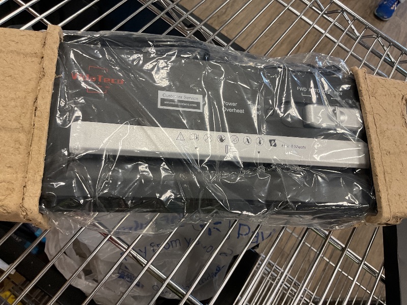 Photo 1 of VidaTeco Paper Shredder Without Basket 6-Sheet Strip Cut Shredder for Home Use,Small Document Shredding Machine for Office,Shred Staple/Card,Mini Portable with Extendable Arm,Jam Proof