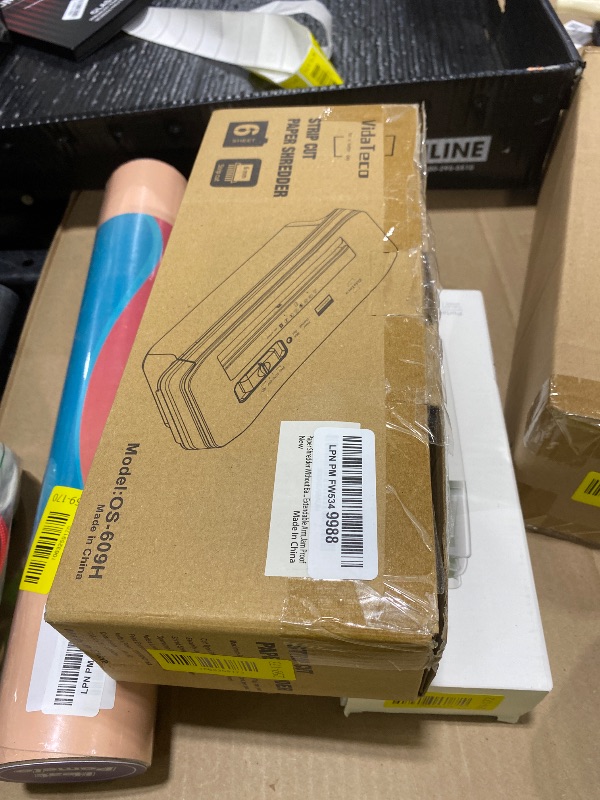 Photo 1 of VidaTeco Paper Shredder Without Basket 6-Sheet Strip Cut Shredder for Home Use,Small Document Shredding Machine for Office,Shred Staple/Card,Mini Portable with Extendable Arm,Jam Proof