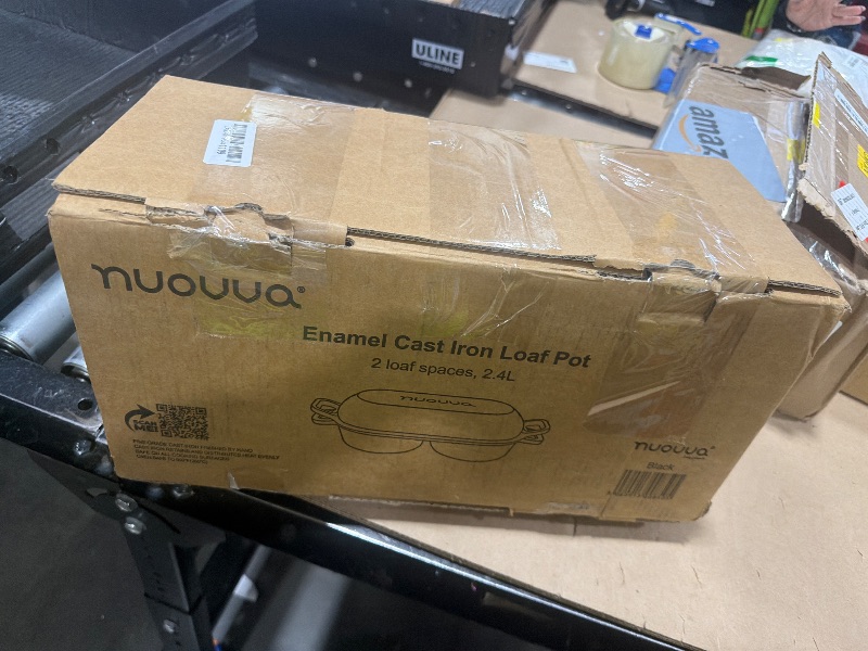 Photo 1 of Dutch Oven for Sourdough Bread Baking – Enamelled Cast Iron Bread Loaf Pot – 500°F Oven Safe Non Stick Bread Pot – Double Round Loaf Space, 16.5cm Diameter, Black, – by Nuovva