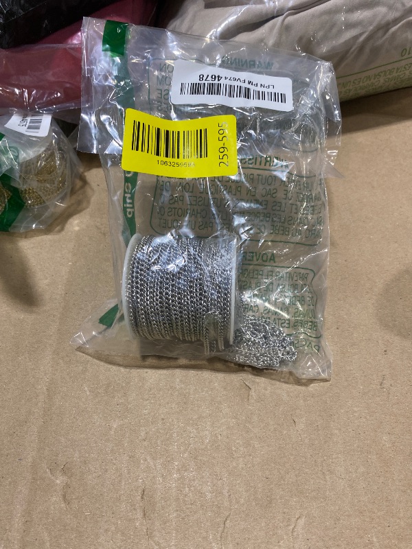 Photo 1 of [66 Feet/ 20M] Stainless Steel Chain Bulk, 2mm 304 Stainless Steel Chains Flat Cable Link Chain Bulk for Jewelry Making DIY Craft