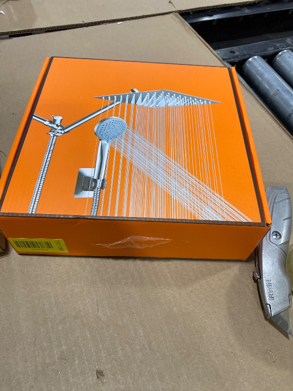 Photo 1 of 10 inch Rain Shower Head with Handheld Spray Stainless Steel, High Pressure Square Rainfall Showerhead Combo with 6 Handheld Sprayer, Detachable Shower Heads Waterfall Shower for Bathtub