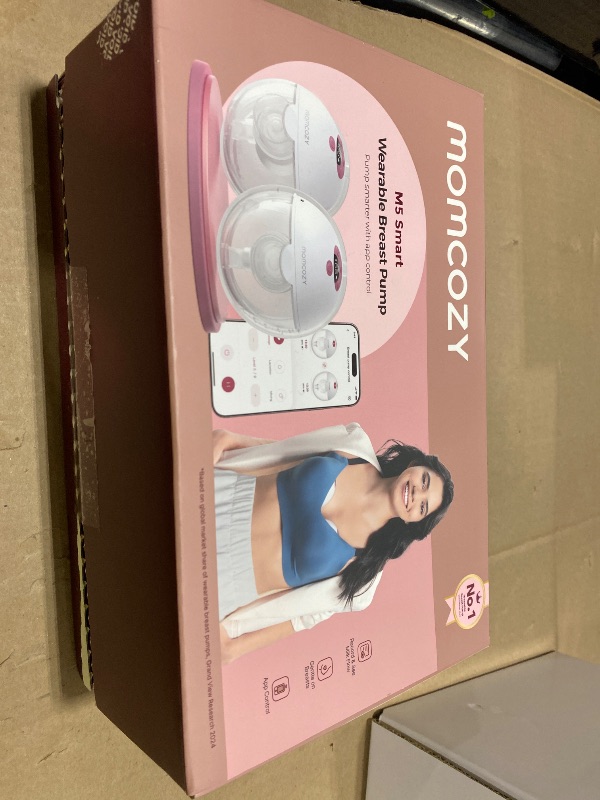 Photo 1 of Momcozy M5 Smart APP Controlled Wearable Breast Pump, Hands-Free Wireless Electric Pump, 3 Modes 9 Suction Levels, BPA-Free, Portable Lightweight, 24mm Flange, 2-Pack Cozy Red