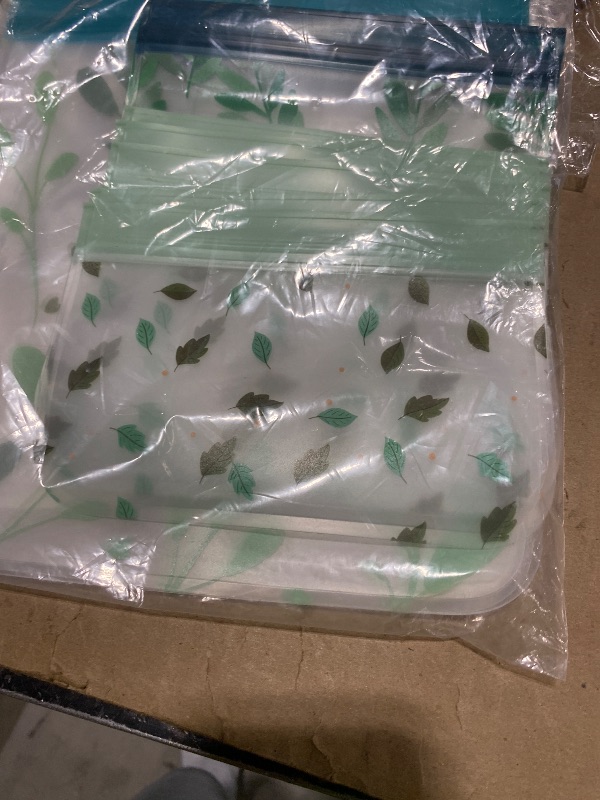 Photo 1 of 10 Pack Dishwasher Safe Reusable PEVA Food Storage Bags, Leak proof Reusable Freezer Bags for Food Storage Home Organization Traval & Make-up BPA FREE for Food Storage Home BPA FREE for Salad Fruit