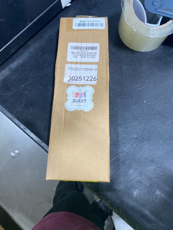 Photo 1 of 12 Inch Shower Grab Bar Satin Brushed Nickel, ZUEXT Stainless Steel Safety Grab Bar Handle, Bathroom Balance Bar, Safety Hand Rail Support - Handicap, Elderly, Injury, Senior Assist Bath Handle