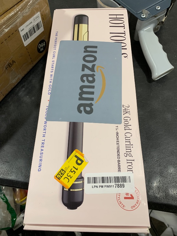 Photo 1 of HOT Tools 24K Gold Professional 1 1/4" Extended Barrel Curling Iron with Clamp for Tousled Curls - 24K Gold Technology for Long-Lasting Results & Longer Barrel for Easy Styling