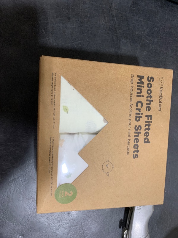 Photo 1 of 2-Pack Mini Crib Sheets Fitted - 38x26 Pack N Play Sheets for Pack and Play Mattress, Organic Cotton, Soft & Breathable Playard Bedding, Neutral Mini Toddler Bed Cover for Boys, Girls (Nibbles/Bruce)