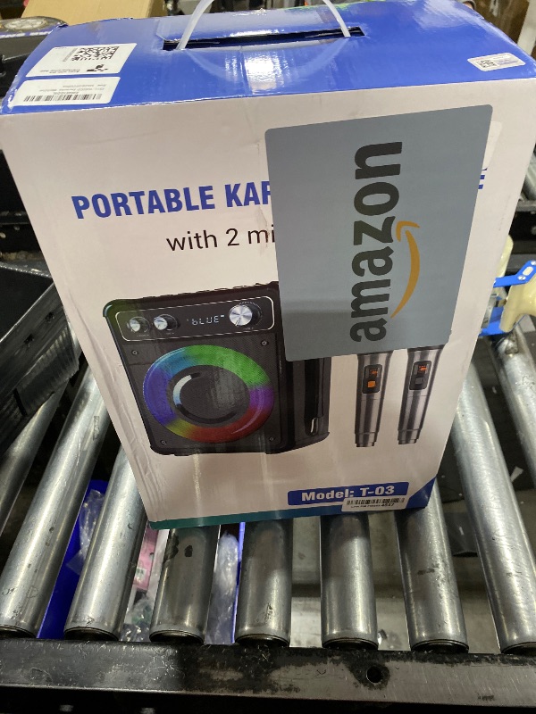 Photo 1 of VOSOCO Karaoke Machine, Portable Bluetooth Karaoke Speaker with 2 Wireless Microphones, PA System for Adults Kids with LED Lights & Echo Adjustment, Supports TWS/TF/USB/AUX for Home Party
