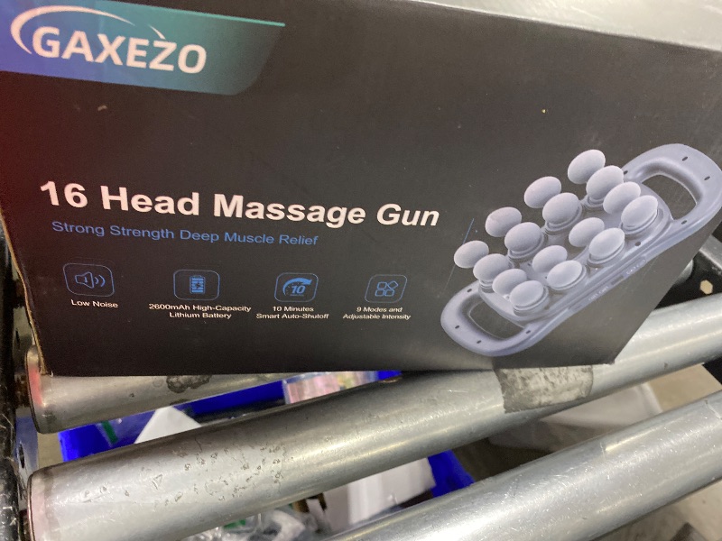 Photo 1 of GAXEZO 16 Head Massage Gun Set, Deep Tissue Percussion Massager, 2600mAh Electric Massage Tools with 9 Styles & Levels, Dark Grey