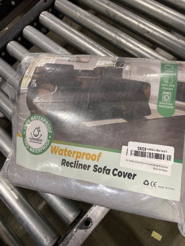 Photo 1 of Rwoyno Waterproof Recliner Sofa Covers with Flipped Middle Backrest Washable Recliner Couch Covers Non-Slip with Elastic Straps Furniture Protector for Kid Dogs Pets (Light Grey)