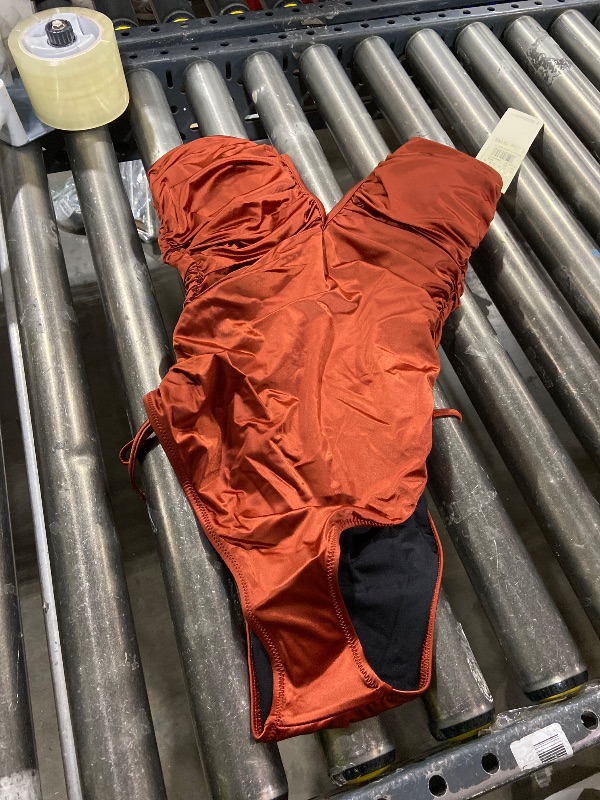 Photo 1 of Gottex Women's Standard One Piece-Removable Soft Cups, Halter Straps, Adjustable Sides, Front & Back Lining, Brick