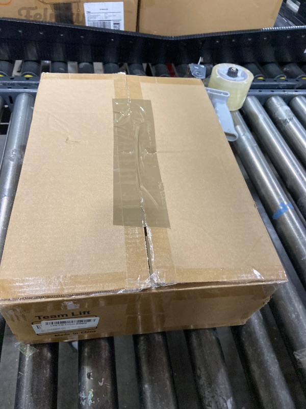 Photo 1 of LEPOWER Tripod Floor Lamp, Mid Century Wood Standing Lamp, Modern Design Shelf Floor Lamp for Living Room, Bedroom, Office, Flaxen Linen Shade with E26 Base Brown