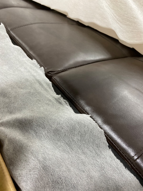 Photo 1 of Trygoal L-Shaped Sectional Sofa with Movable Chaise & Storage Ottoman, Leather 3-Piece Modular Convertible Couches for Living Room, Apartment & Office, Brown