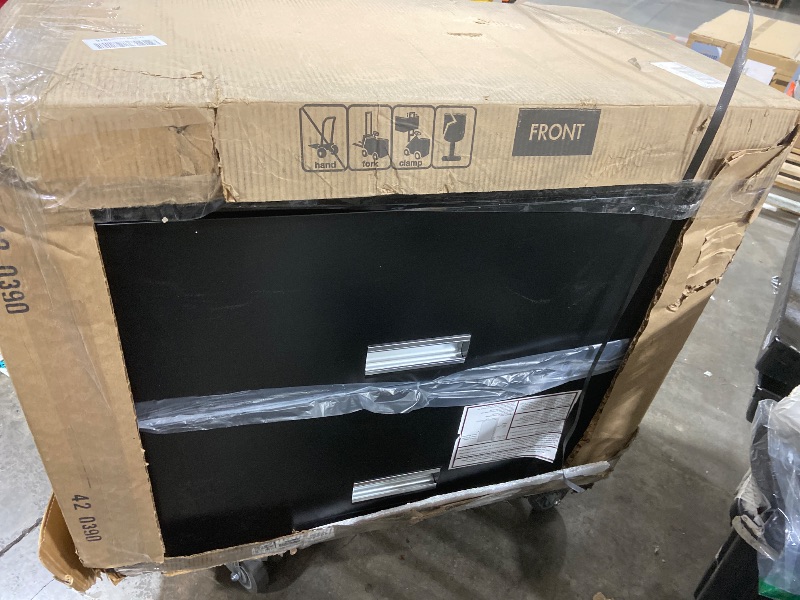 Photo 1 of HON 2 Drawer Lateral File Cabinet with Lock, Metal Filing Cabinets for Offices, Hanging Files, and Under Desk, 18" Deep, Black