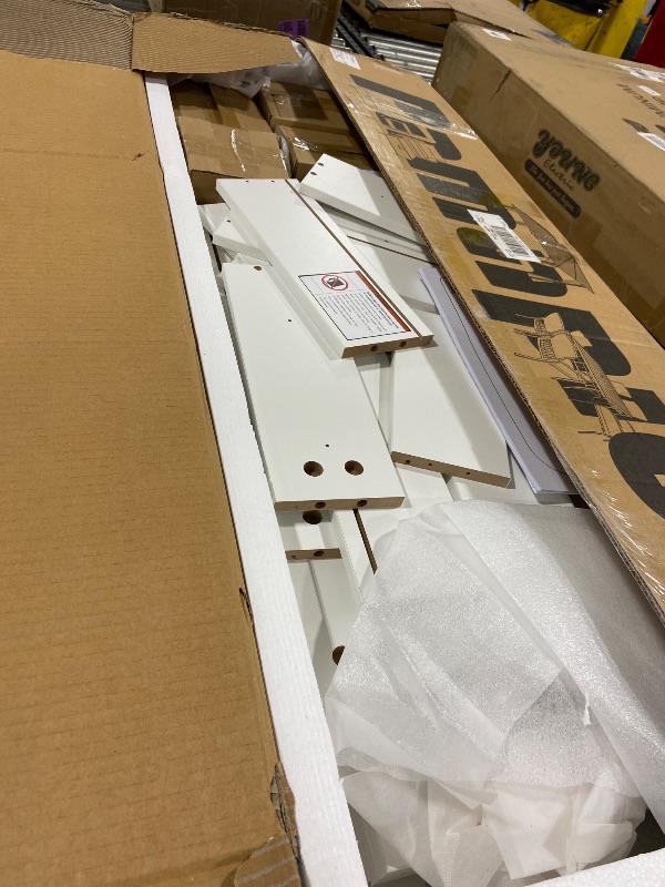 Photo 1 of WLIVE Makeup Vanity Desk with Lights, LED White Vanity with Lighted Mirror, Charging Station, RGB Vanity Table Set with 3 Drawers, 2 Cabinets and Chair for Bedroom, Bathroom