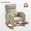 Photo 1 of Garvee Linen Rocking Chair with Footrest Modern Glider Chair with Side Pockets and Pillow Rocker Chair for Living Room Bedroom Grey