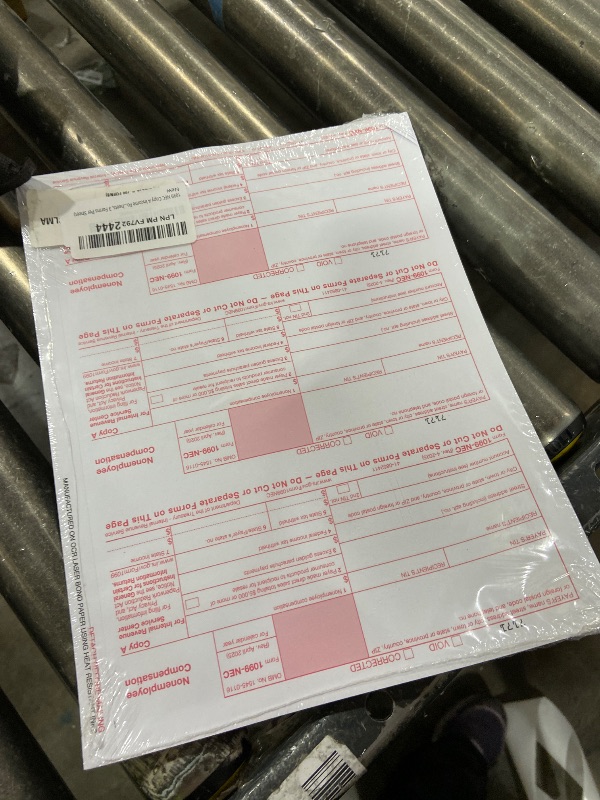 Photo 1 of 1099 NEC Copy A Income Forms, Federal Approved Lazer Tax Forms, Compatible with QuickBooks and Accounting Software, RED Copy A ONLY, 150 Pack (50 Sheets, 3 Forms Per Sheet)