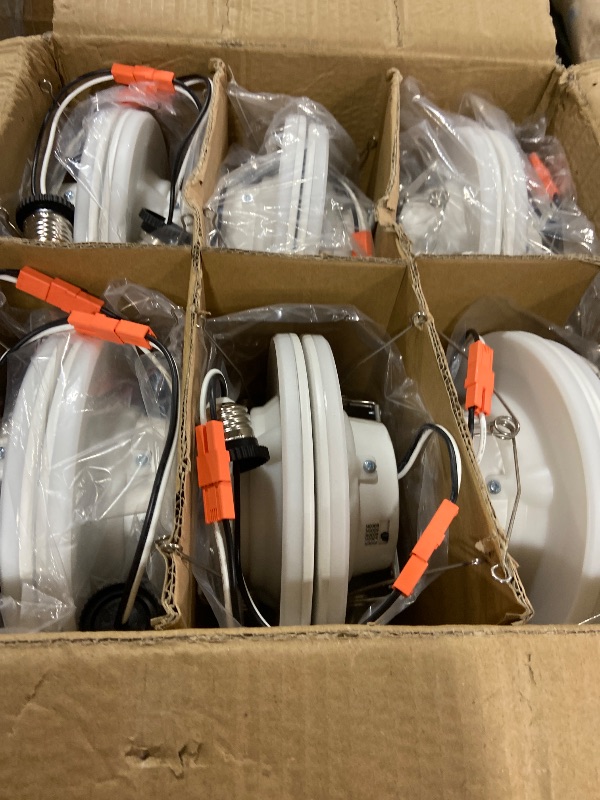 Photo 1 of POWERASIA 24 Pack 5/6 Inch LED Can Lights with Night Light, 5CCT Retrofit Recessed Lighting Selectable 2700K-6000K Dimmable, 12W=75W, 1200LM Downlight with Metal Smooth Trim - ETL and Energy Star