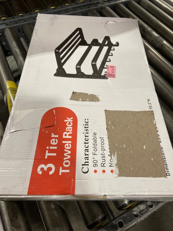 Photo 1 of VOLDRA 24-Inch Towel Rack,Bathroom Towel Shelf with 2 Towel Bar Foldable Towel Holder with 7 Hooks Towel Storage Organizer for Bathroom & Lavatory Wall Mounted (Matte Black)