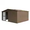 Photo 1 of 12 ft. x 11.5 ft. Dark Brown Metal Shed 137.5 sq. ft.