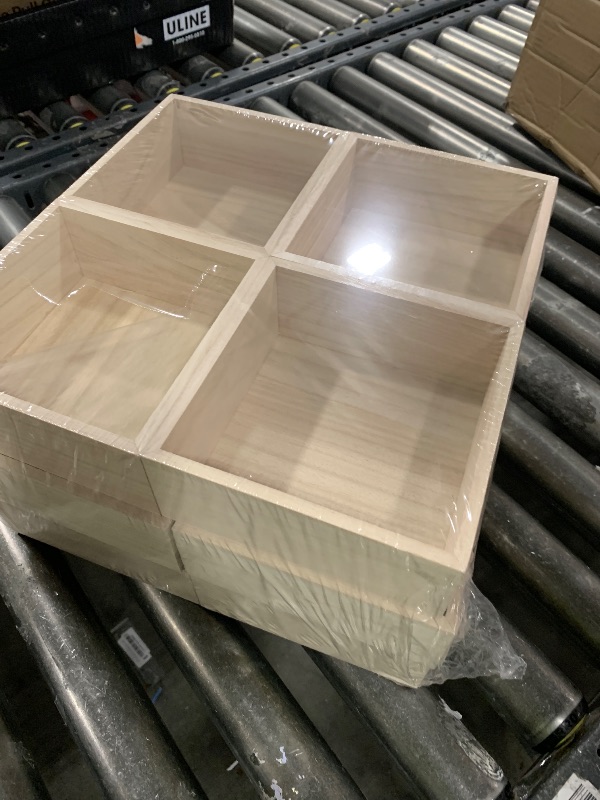 Photo 1 of (12 Pack) 6" x 6" Unfinished Wooden Box Storage Organizer Small Wooden Boxs for Art Crafts Collectibles Home Venue Decor