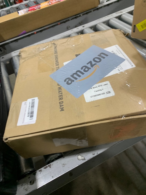 Photo 1 of 3.8 High Shower Threshold Water Dam 80 Inch Collapsible Self Adhesive Shower Water Splash Guard for Shower Water Blocker Wet and Dry Separation Bathroom and Kitchen