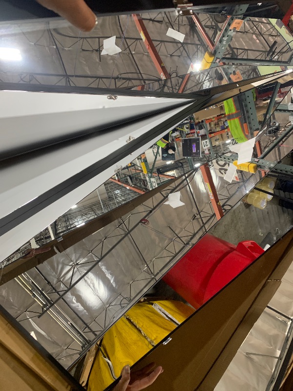 Photo 1 of major damage-----------------------brisafe Full Length Stand Up Mirror on Wheels,75''L×95''W,Large Tri-Fold Floor Mirror with Stand,Movable 3-Way Full Length Standing Mirror for Gym, Dance Studio, Fitness Room, and Home (Black)