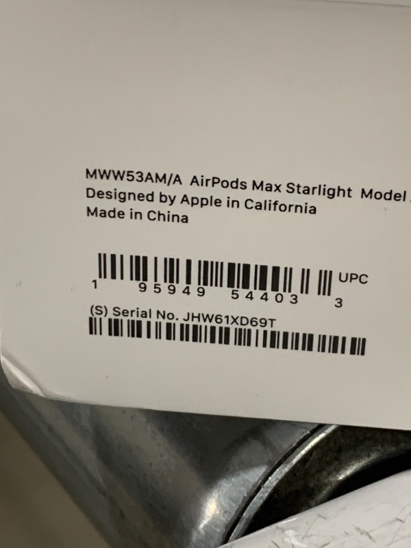 Photo 1 of Apple AirPods Max Wireless Over-Ear Headphones, Pro-Level Active Noise Cancellation, Transparency Mode, Personalized Spatial Audio, USB-C Charging, Bluetooth Headphones for iPhone - Starlight