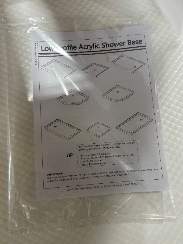 Photo 1 of LOW PROFILE ACRYLIC SHOWER BASE 