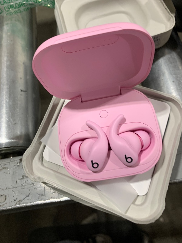 Photo 1 of Beats Powerbeats Fit - Wireless Noise Cancelling Workout Earbuds with Secure-Fit Wingtips, Up to 30-Hour Battery Life, Sweat & Water Resistant, Apple & Android Compatible - Power Pink