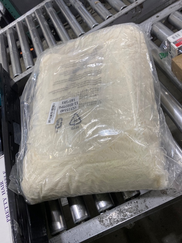 Photo 1 of Amazon Basics Fluffy Washable Round Area Rug, Circle Shaggy Carpet for Living Room, Bedroom, Nursery, 6'R, Beige