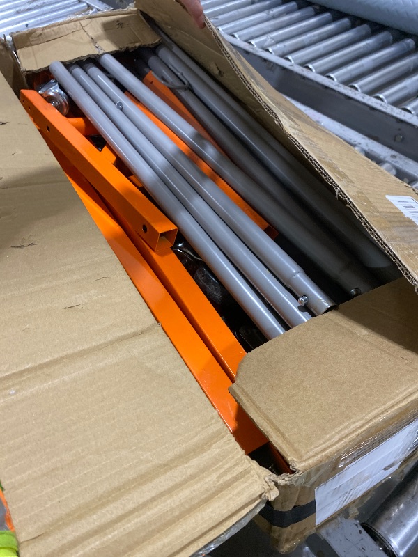 Photo 1 of VEVOR Z Rack, Industrial Grade Z Base Garment Rack, Rolling Sturdy Steel Z Base Clothing Rack with Lockable Casters, for Home Clothing Store Display Orange (3 Sets)