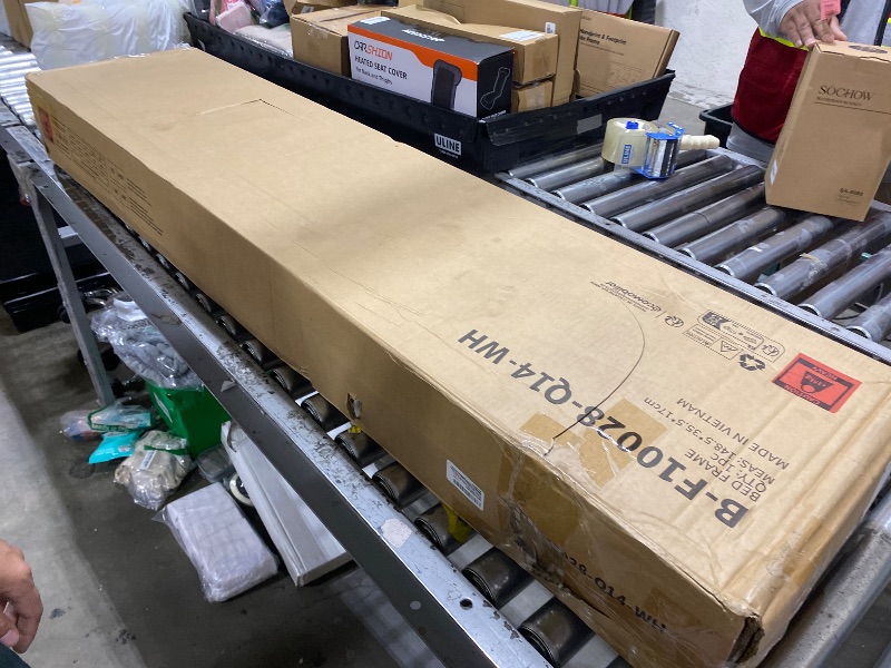 Photo 1 of Novilla Metal Bed Frame Queen Size - Modern Minimalist Victorian Style with Headboard/Footboard, Heavy-Duty Steel Slats/Underbed Storage/No Box Spring Needed/Easy Assembly/Noise Free/White