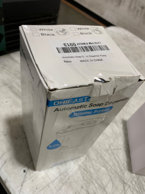 Photo 1 of OHIFAST Automatic Foaming Soap Dispenser Touchless, USB Rechargeable Smart Hand Soap Dispenser, 6-Level Adjustable, 12.8oz/380mL Wall Mounted for Bathroom Kitchen Dish Soap-White