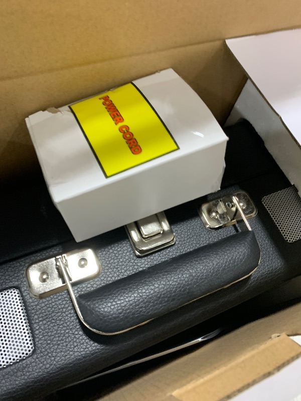 Photo 1 of Vinyl Record Player 3-Speed Bluetooth Portable Suitcase Belt-Driven Record Player with 2 Built-in Stereo Speakers Vinyl Vintage Turntable Phonograph Records Player with RCA Line Out, AUX Out (Black)