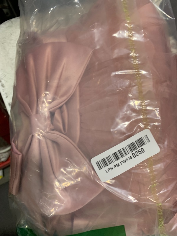 Photo 1 of Baby Princess Girls Bowknot Dresses Toddler Lace Ruffles New Year Easter Tutu Dress with Hair Bow 12m 18m Bean Powder 80