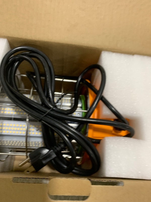 Photo 1 of 400W LED Temporary Work Light,Portable Hanging Construction Work Light,5000K 56000LM,with ON/Off Button & Hook Jobsite Lighting