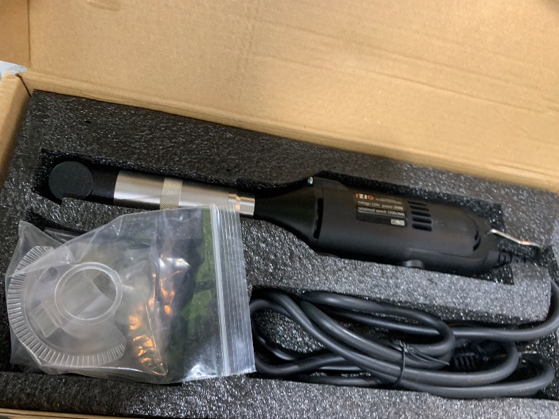 Photo 1 of IZIO Multi-Purpose Electric Die Grinder Kit - 6 Variable Speed Polisher & Sander, Compact 1" Rotary Angle Grinder for Metal/Wood Crafting, DIY & Professional Grinding Tool (Black)